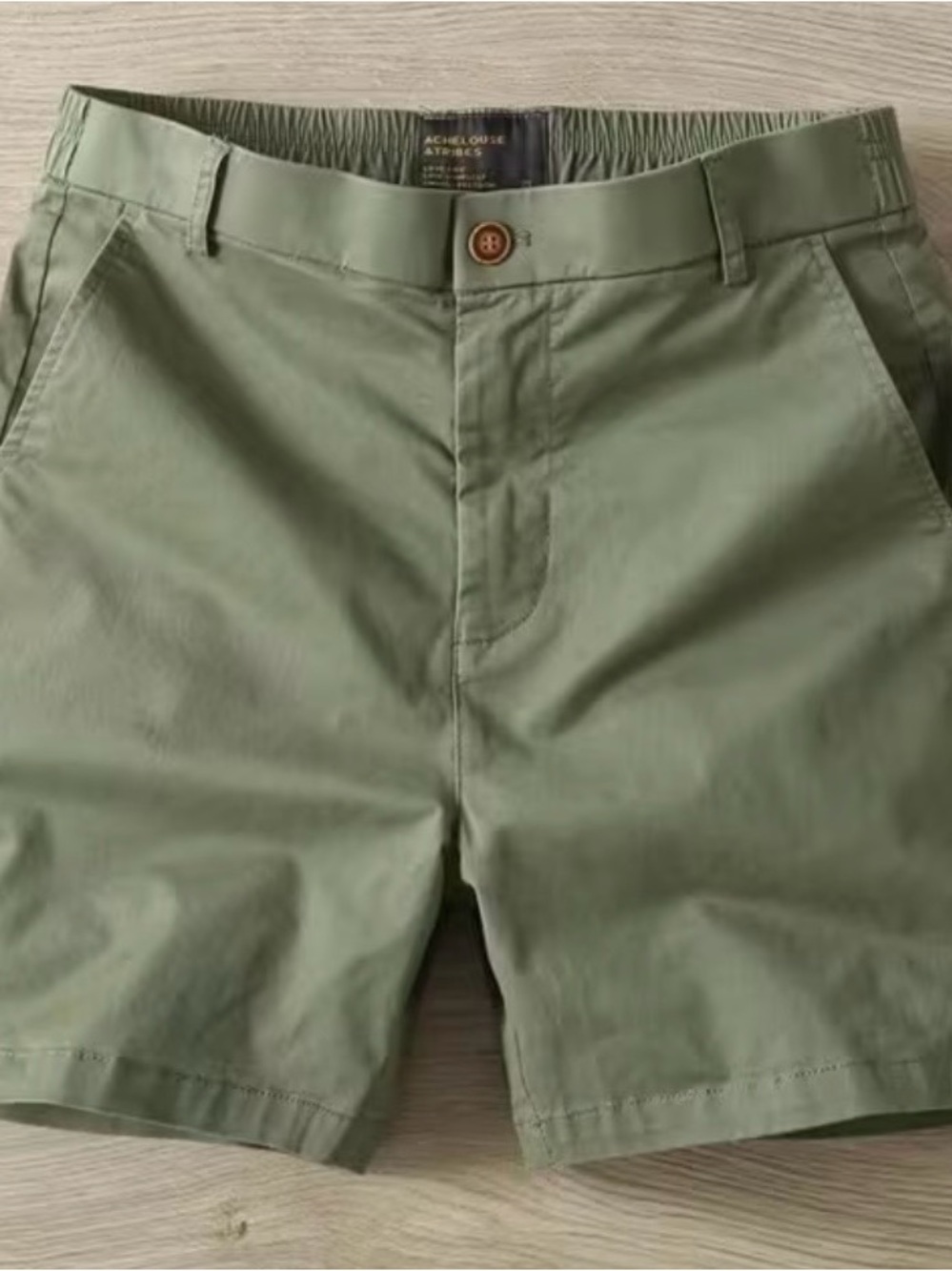 Summer New American Shorts Men's Men's Olive Green Casual Shorts - Picture 3 of 3